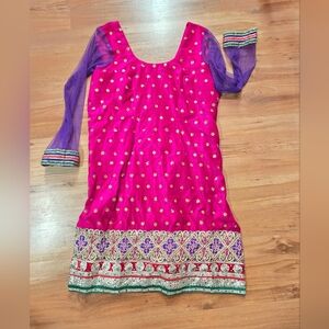 Vibrant Pink and Purple Kids Dress